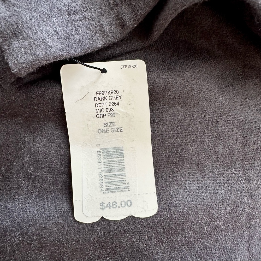 Cut The Frills Gray Oversized Cropped Short Sleeve Hooded Top Poncho OS NEW - Picture 7 of 8